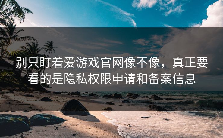 别只盯着爱游戏官网像不像，真正要看的是隐私权限申请和备案信息